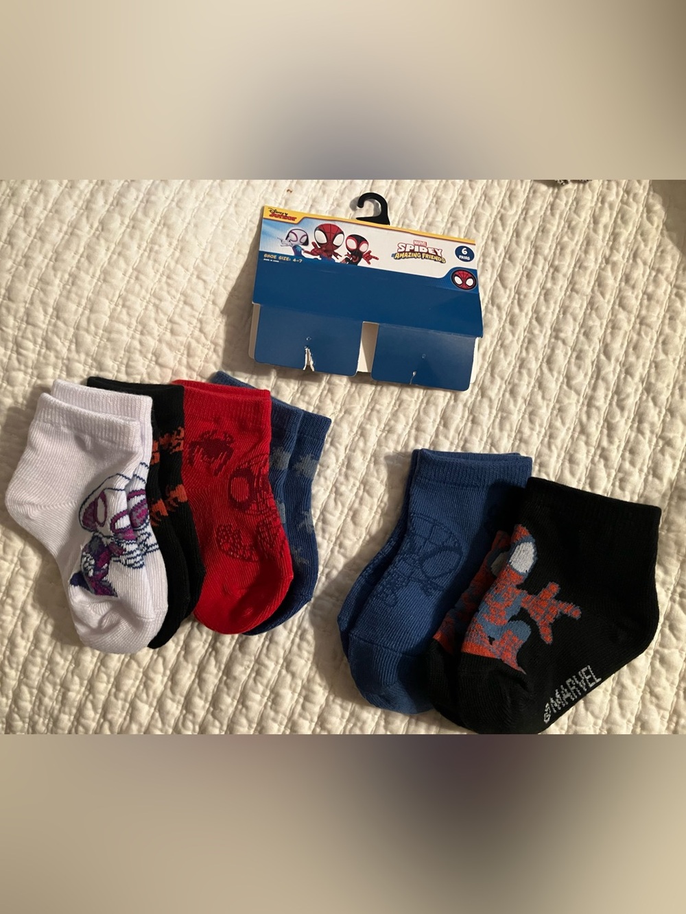 Marvel Spidey and His Amazing Friends Toddler Black Blue Red Socks - Marvel